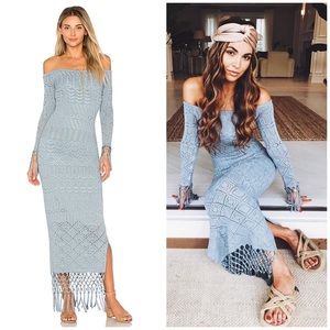 HOUSE OF HARLOW REVOLVE CROCHET FRINGE MAXI DRESS